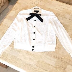 St. John Cardigan Jacket Sz Petite - White